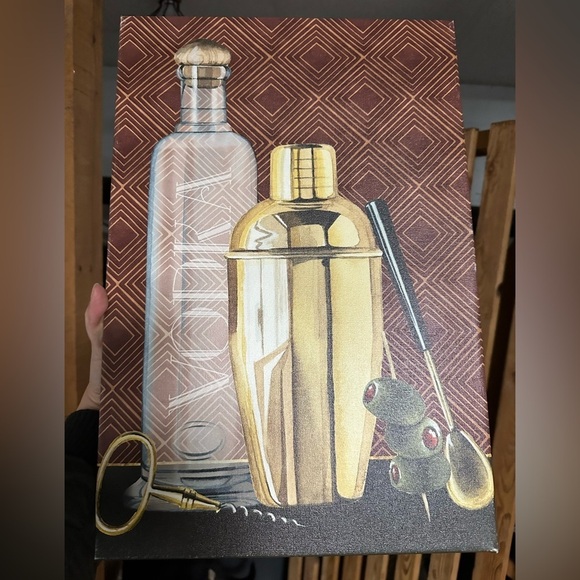 Bar wrapped canvas art martini vodka olives and shaker - Picture 3 of 4